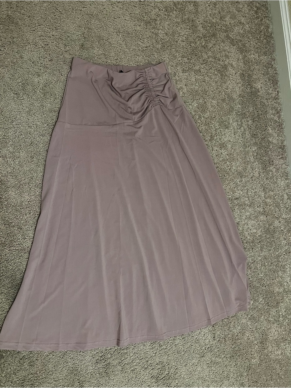 SHEIN Mauve Ruched Waist Maxi Skirt